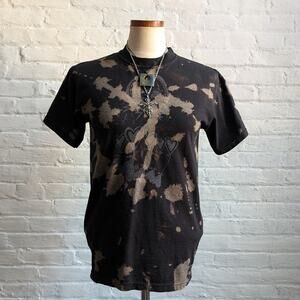 Retro Graphic Tee Rock Band Concert Acid Wash Tshirt Tie Dye Oversize Top Small